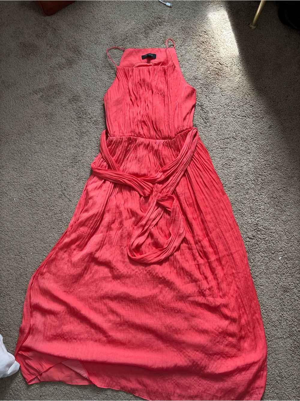 Banana Republic Coral Maxi Dress with Waist Tie
